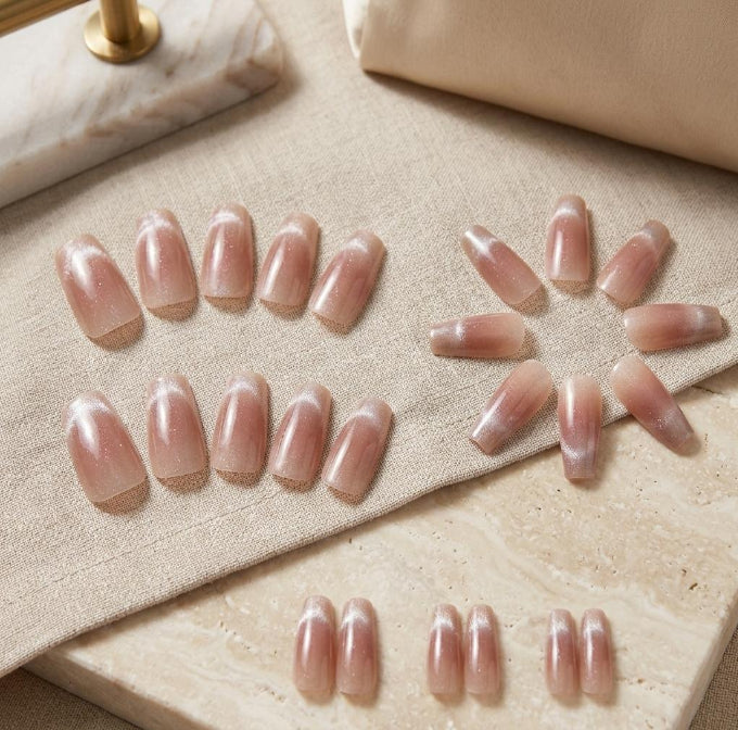 Shiny White Salmon Pink Shade (24 pcs)